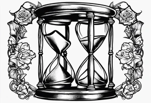 carpe diem hour glass that represent kid adult old tattoo idea