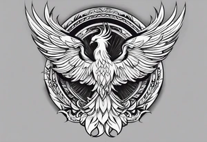 Small phoenix rising up. For mom memory. Little details tattoo idea