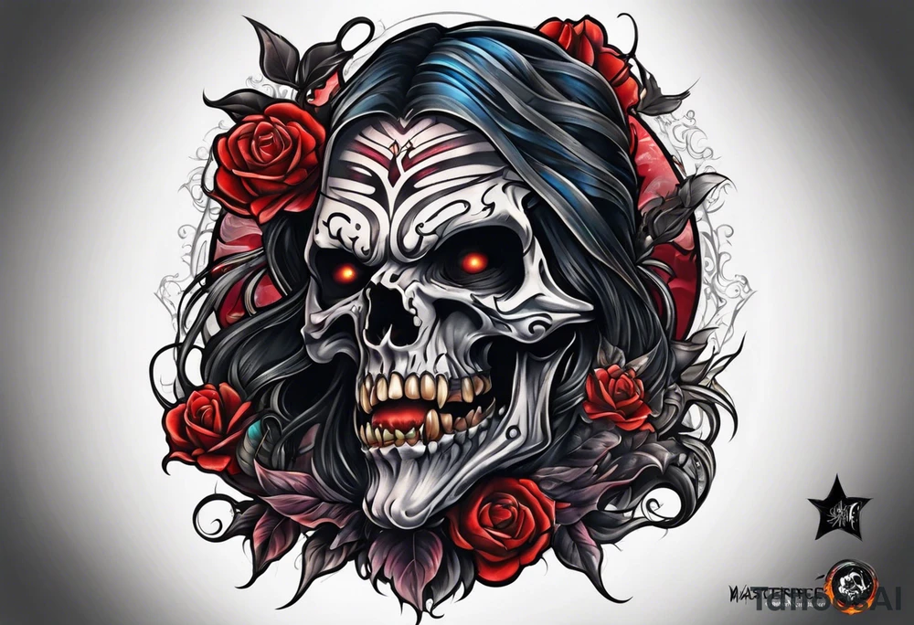 horror 1/4 sleeve tattoo idea