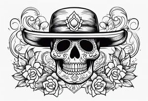 Mexican skull with smoke coming from the bottom tattoo idea