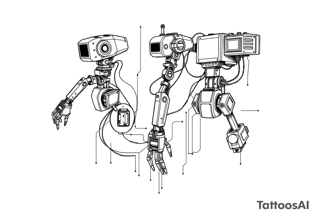Robots, plc's, ladder logic, electronics, blue prints tattoo idea