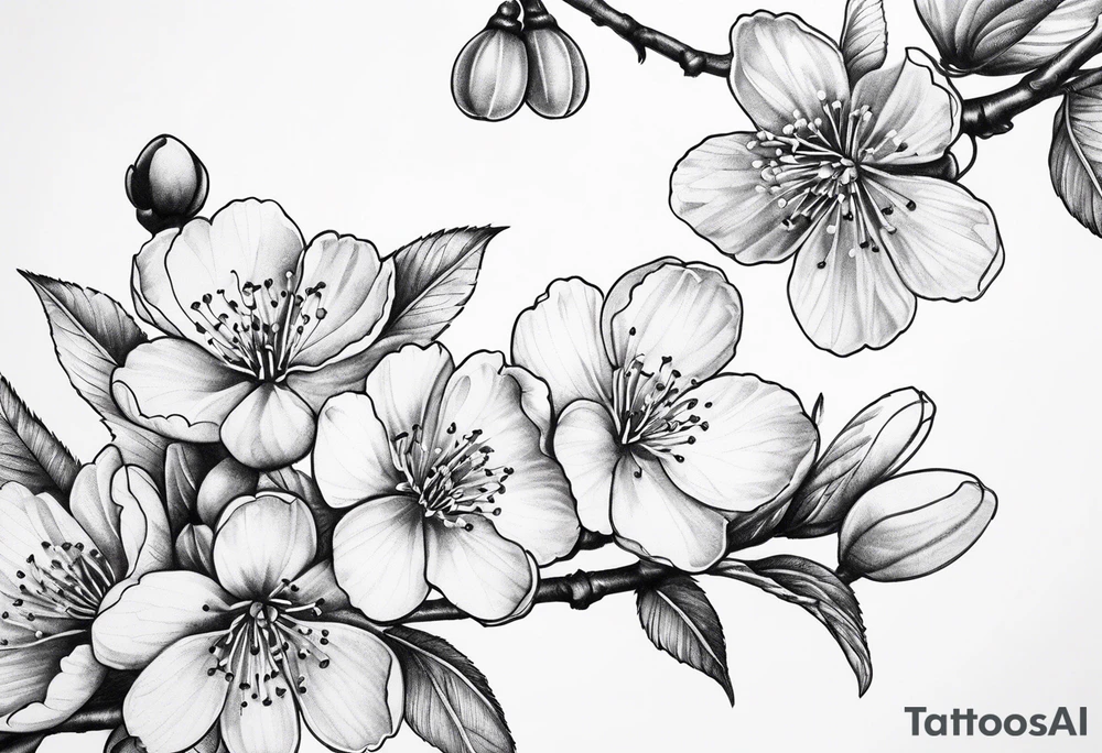 Cherry blossoms and number 7 tattoo idea
