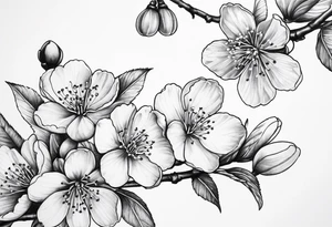 Cherry blossoms and number 7 tattoo idea