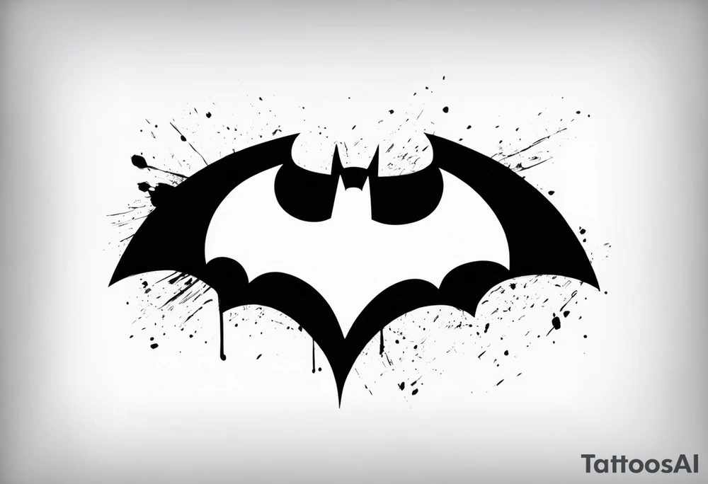 batman symbol, grunge, no circular tattoo idea