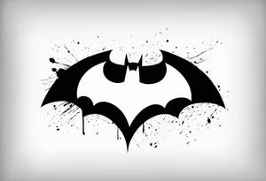 batman symbol, grunge, no circular tattoo idea