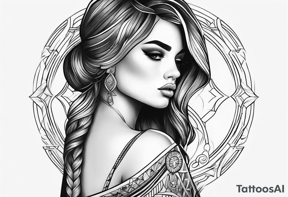 naked woman tattoo idea
