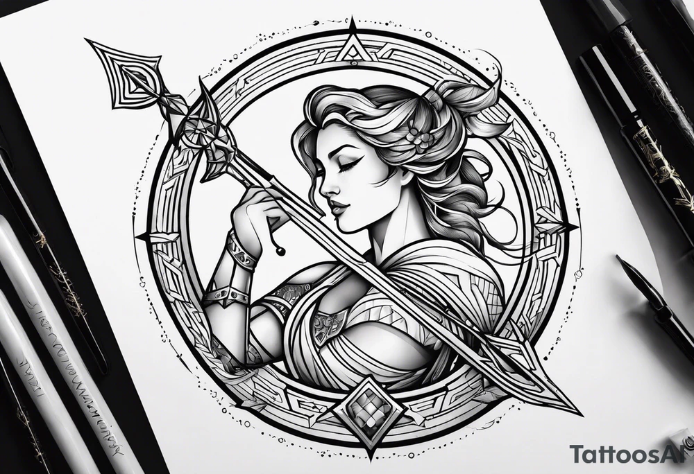 Sagittarius flash tattoo idea