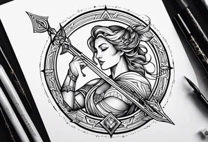 Sagittarius flash tattoo idea