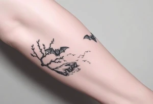 Bats,vines,river,cave tattoo idea