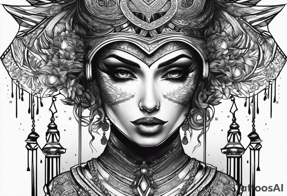 Themis eyes covered tattoo idea