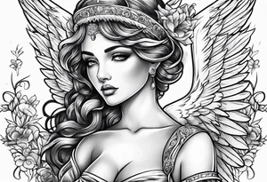 Beautiful angel in underwear tattoo idea