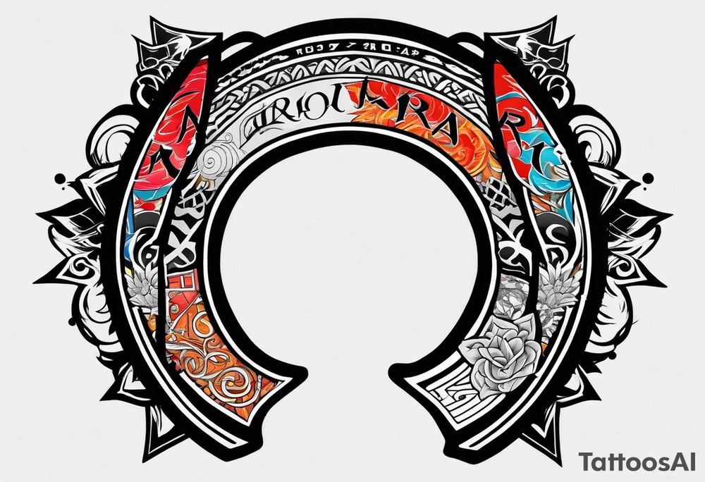 A naruto headband with the letters AR in the middle tattoo idea
