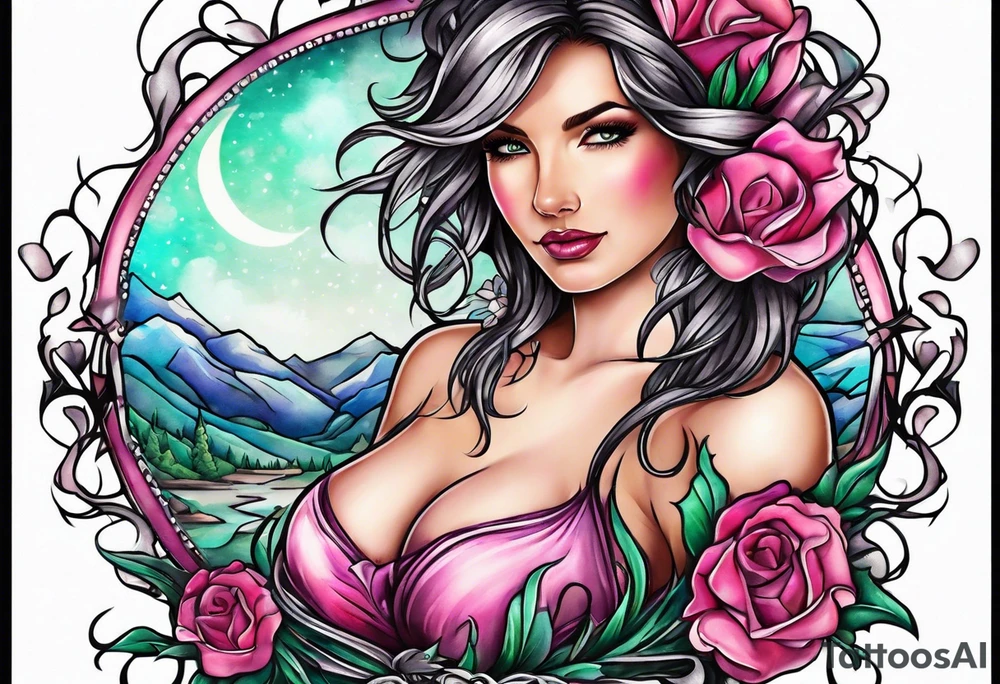 Sagebrush breast cancer ribbon survivor tattoo idea