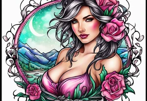 Sagebrush breast cancer ribbon survivor tattoo idea