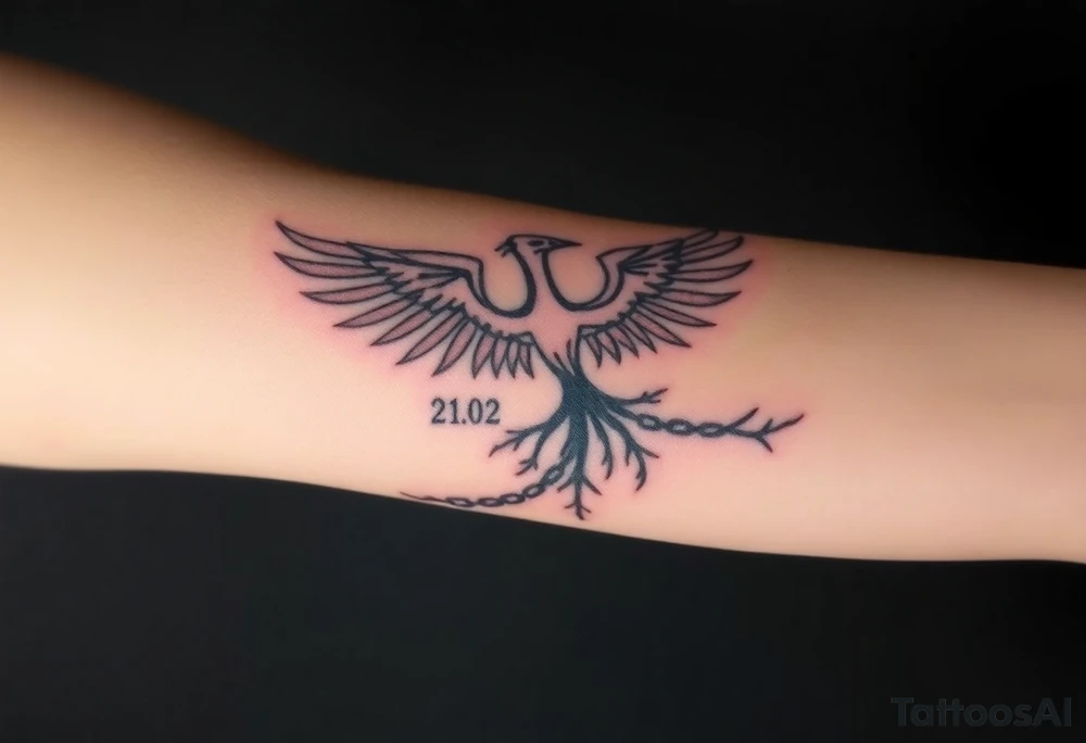 I would like a tattoo that symbolizes my journey of recovery and personal transformation. It should reflect my struggle with addiction and my rebirth after a coma on February 21, followed by being taken off life support on February 22, which I consider my second birthday.
Key elements to include:
- A symbol of rebirth (such as a phoenix or tree).
- Chains or barriers broken to represent freedom from addiction and dependencies.
- Subtle incorporation of the dates "21.02" and "22.02".
- Emphasis on self-love, inner strength, and the journey of life.
I prefer a minimalist style that conveys meaning and dignity. tattoo idea