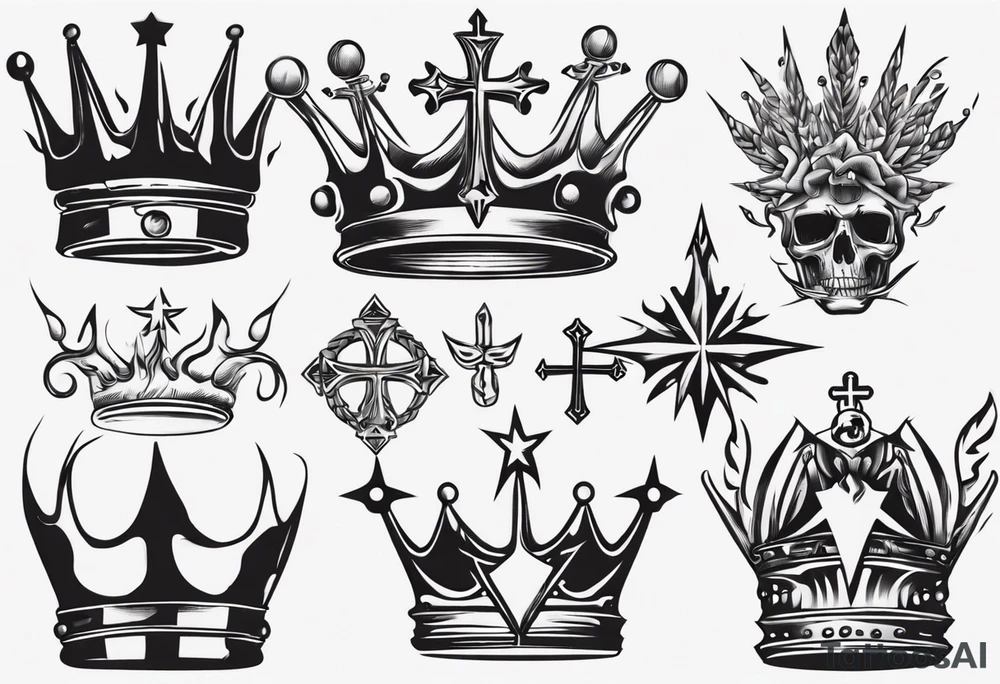 christian crown tattoo idea