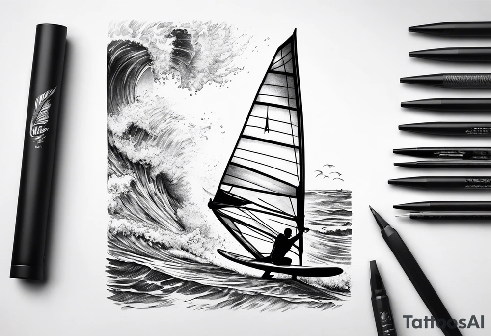Windsurfer im Meer tattoo idea