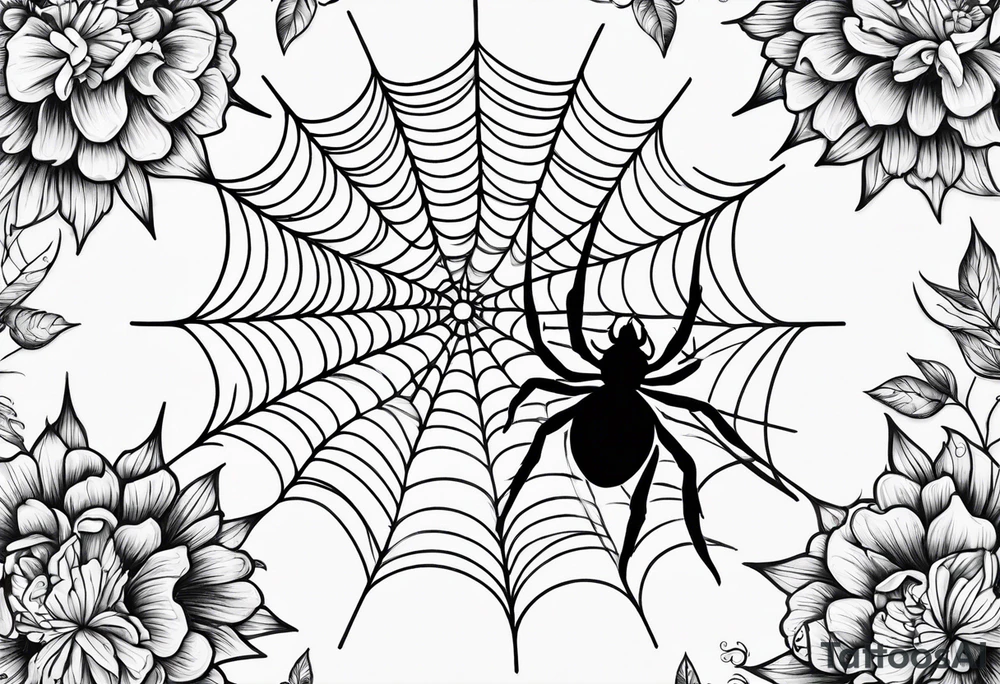Spiderweb feminine garden tattoo idea
