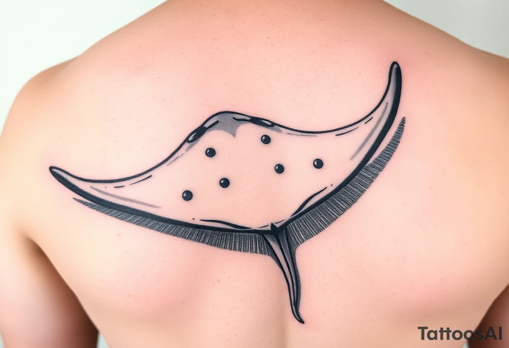 sting ray tattoo with shadow underneath tattoo idea