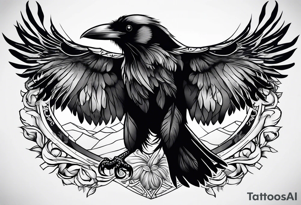 raven tattoo idea