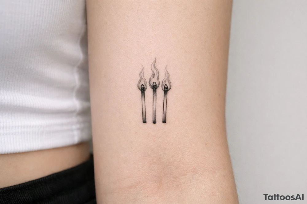 burning matchsticks tattoo tattoo idea