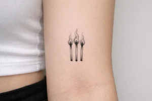 burning matchsticks tattoo tattoo idea