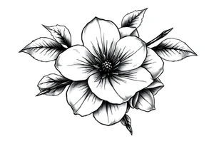 Cherry blossom with round petals tattoo idea