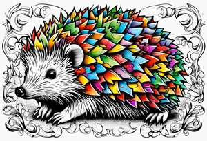 Autism Awareness Hedgehog puzzle piece tattoo idea