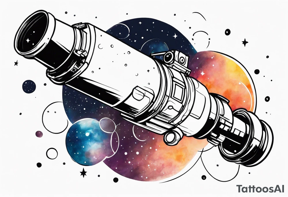 Bubbles outer space telescope tattoo idea