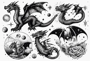 Dragon out in space tattoo idea