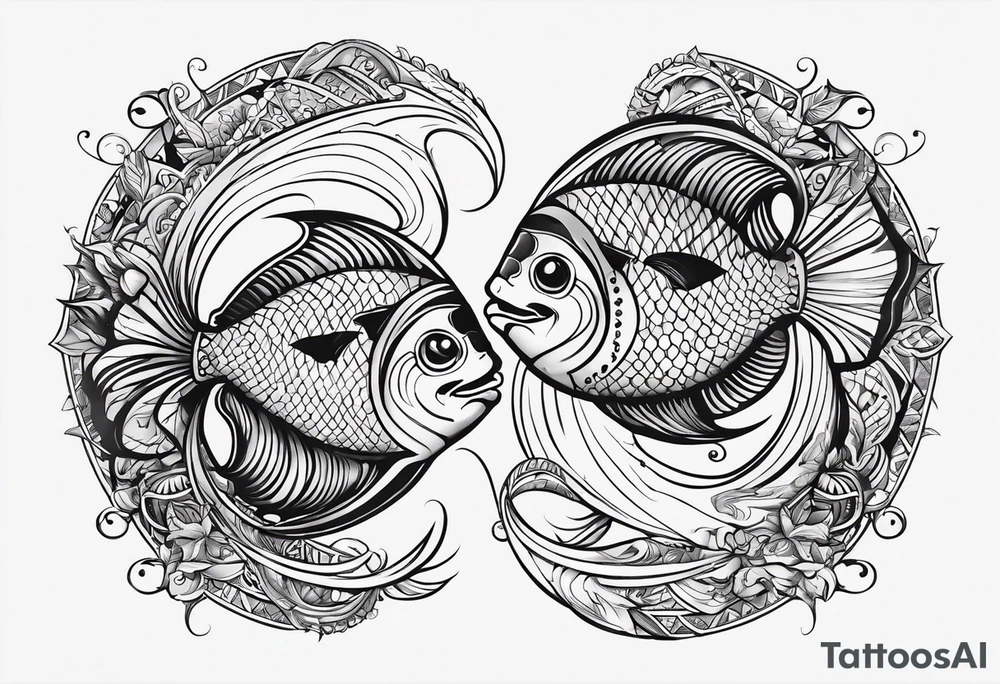 pisces zodiac symbols tattoo idea