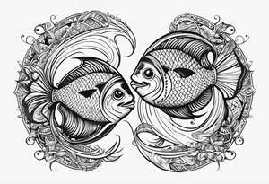 pisces zodiac symbols tattoo idea