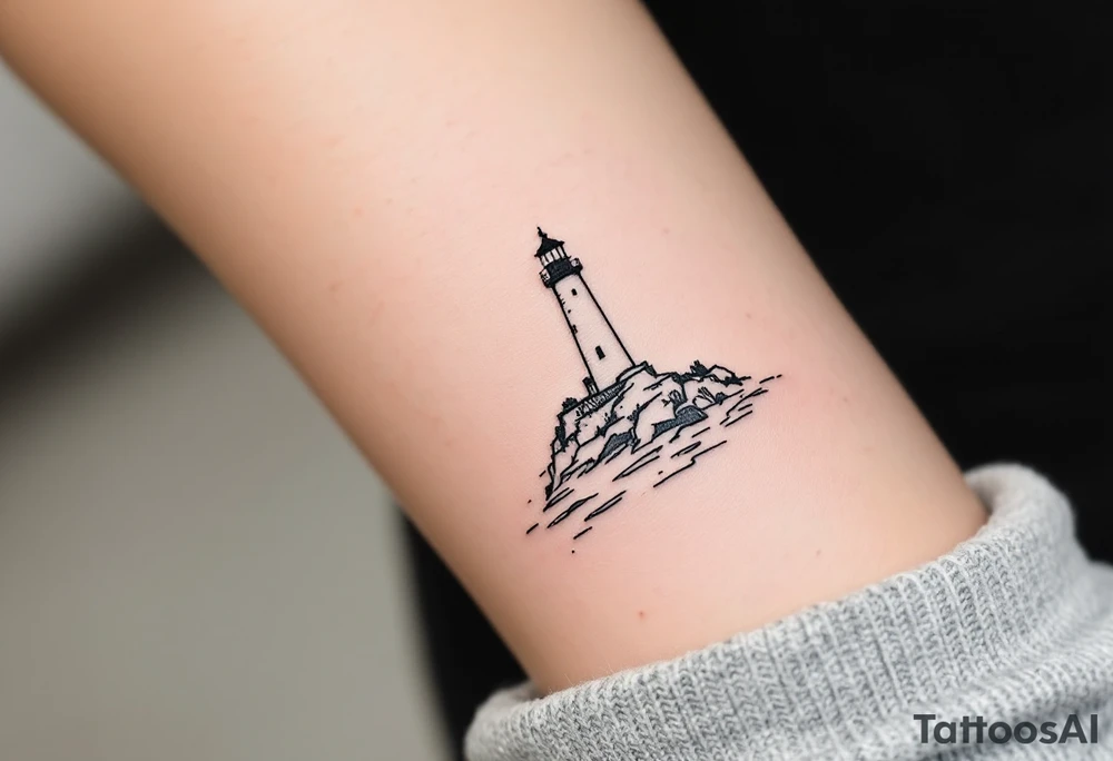 Half a lighthouse tattoo idea