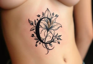 lily letter c tattoo idea