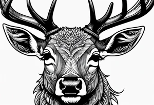 A deer baring fangs tattoo idea