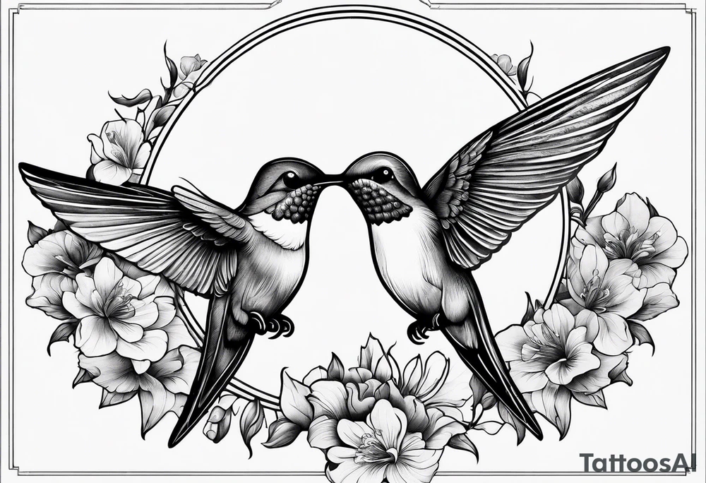 death in a shape of a humming bird tattoo idea