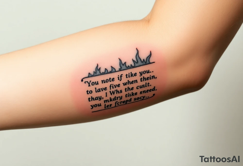 Burning note of a bible scripture tattoo idea
