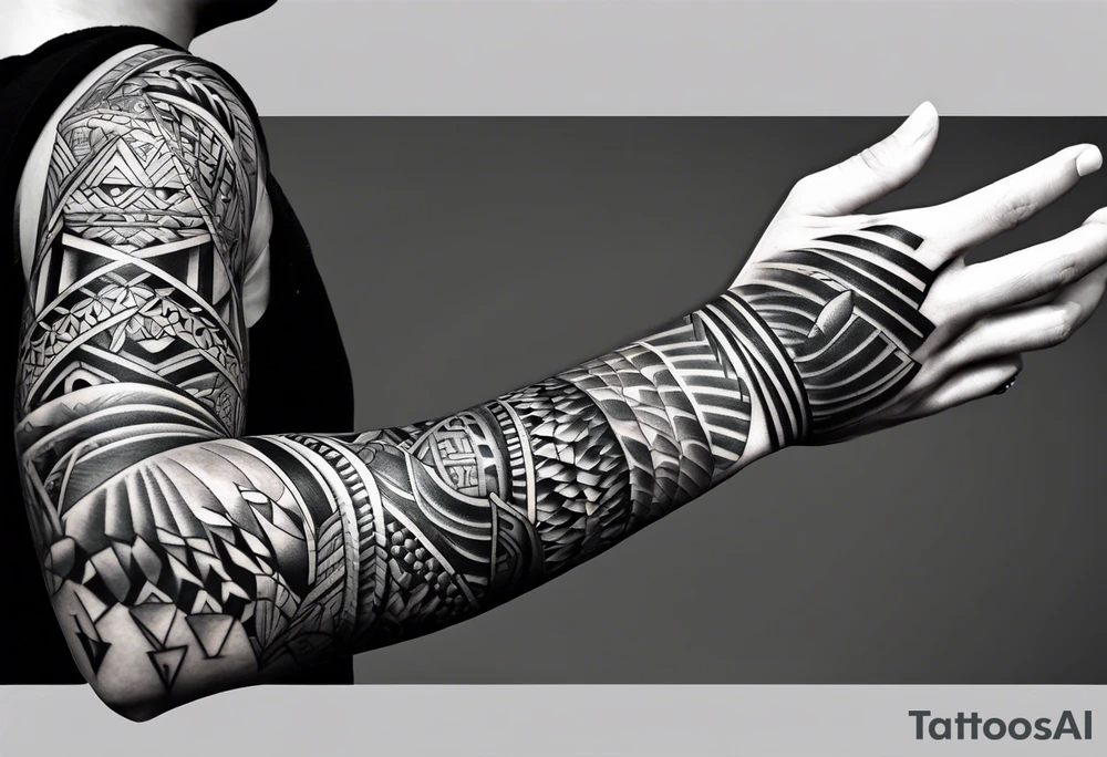 Danish and Filipino half arm sleeve tattoo idea