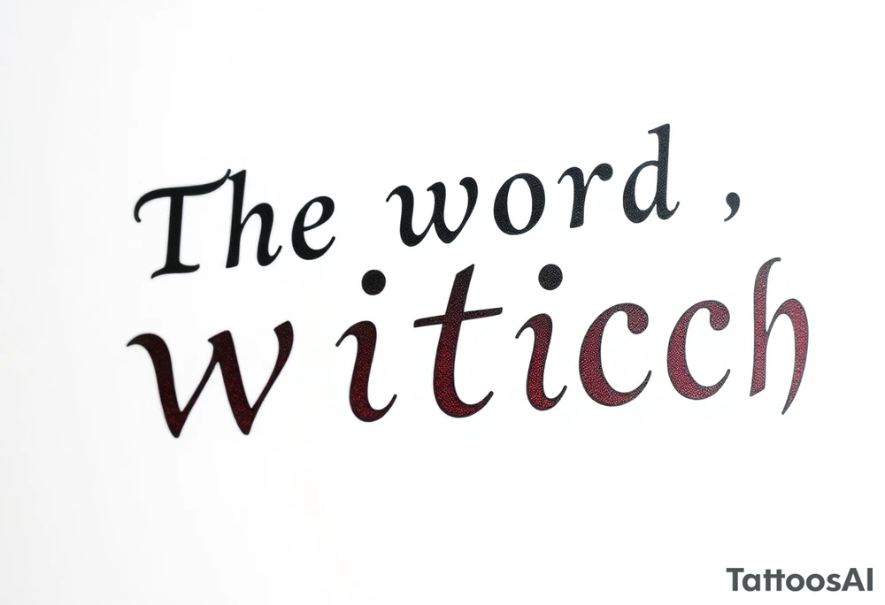 The word “싸이커스” and witch tattoo idea