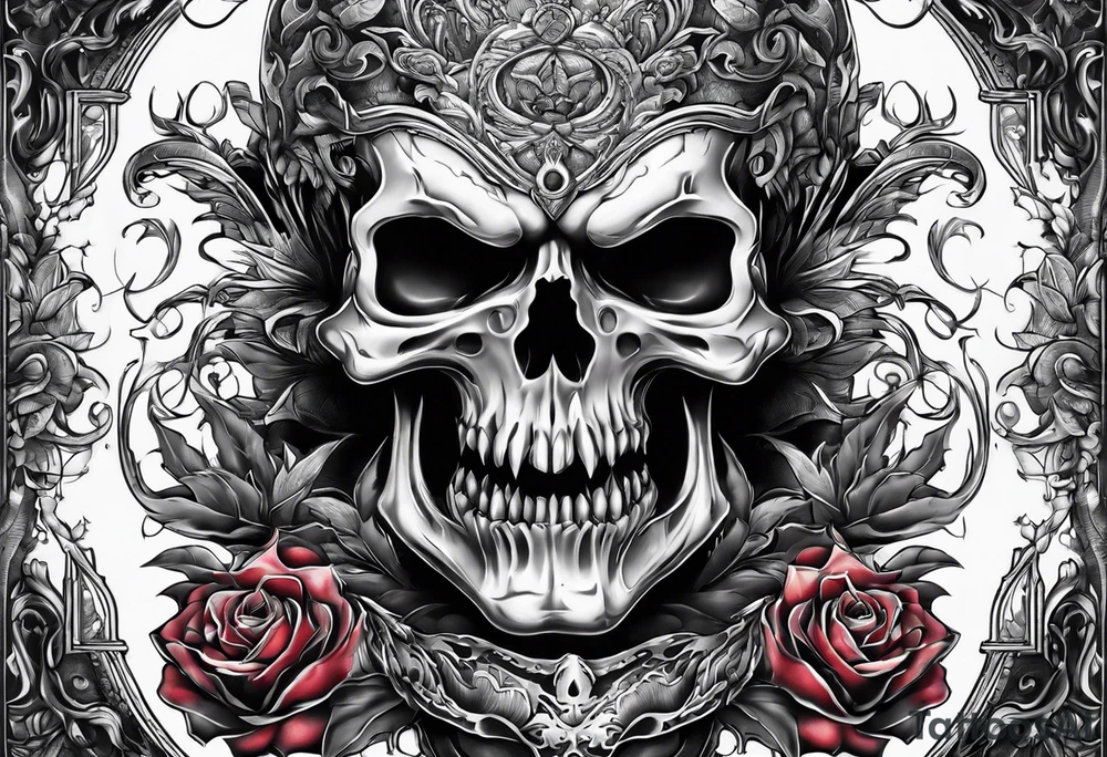 scary nemesis without flowers tattoo idea