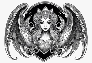 Long sleeve. Lovecraftian creature, protecting a heart. tattoo idea
