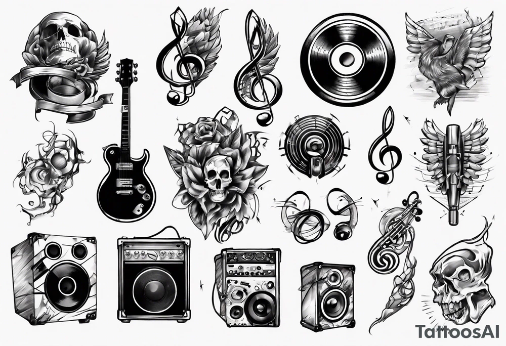 music sound tattoo idea