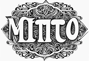 The name “Mito”, small, with veins tattoo idea