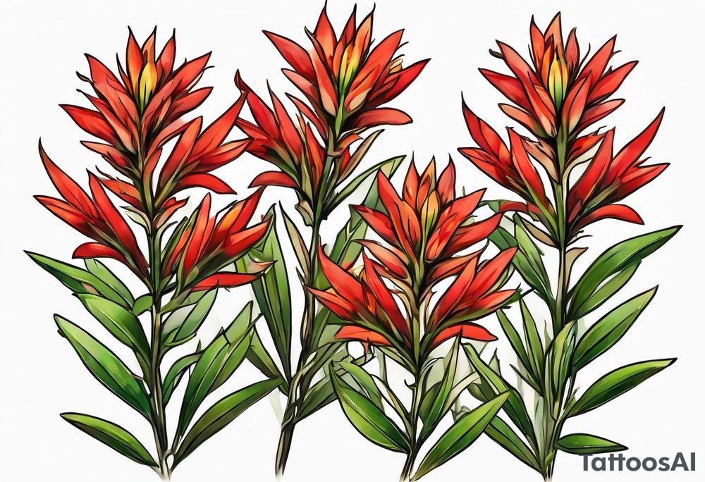 Indian paintbrush with stem tattoo idea