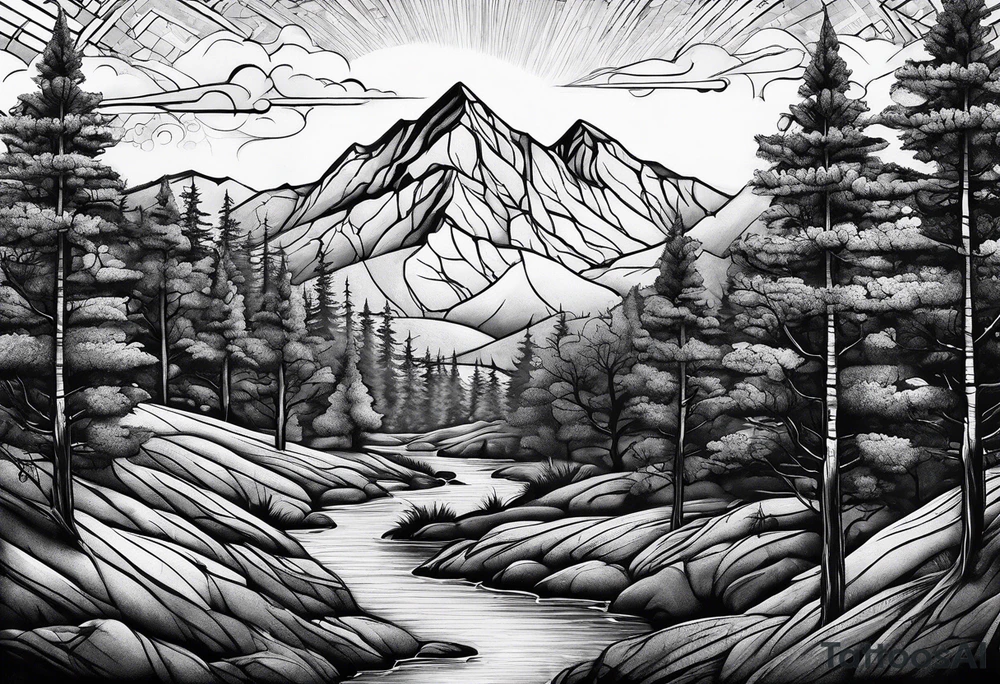 Trees
Mountains tattoo idea
