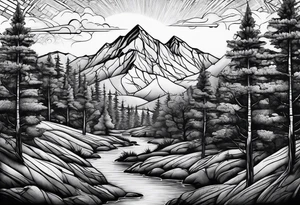 Trees
Mountains tattoo idea