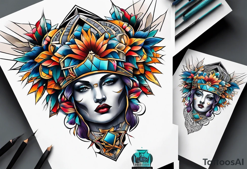 knee piece for men tattoo idea