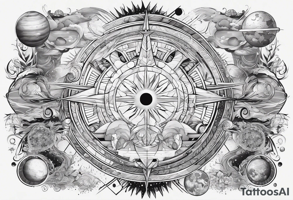 solar system, on spine tattoo idea