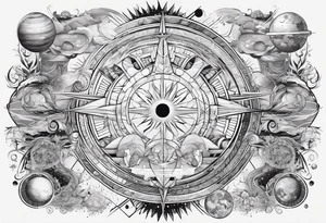 solar system, on spine tattoo idea