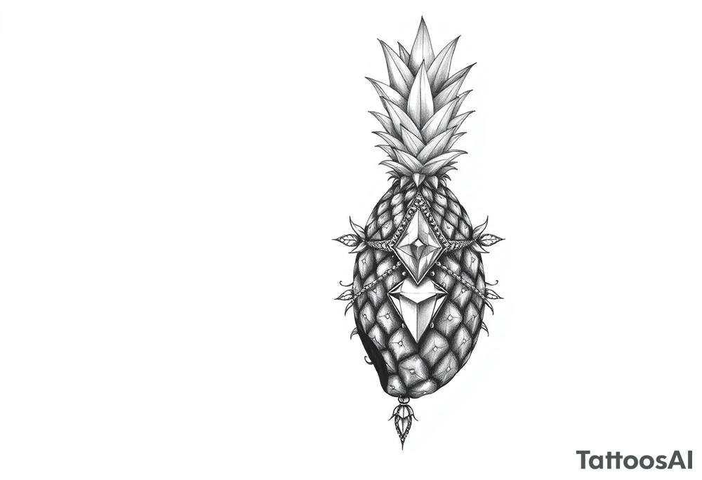 Pineapple Pubic crown diamond vagina and anus tattoo idea